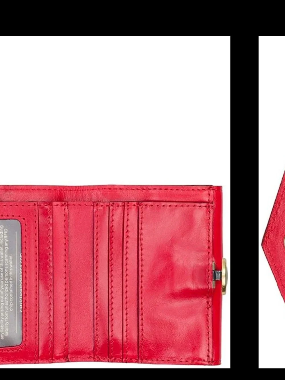 Patricia Nash Strawberry Pink Leather Wallet with Gold Metal Accented Closure.